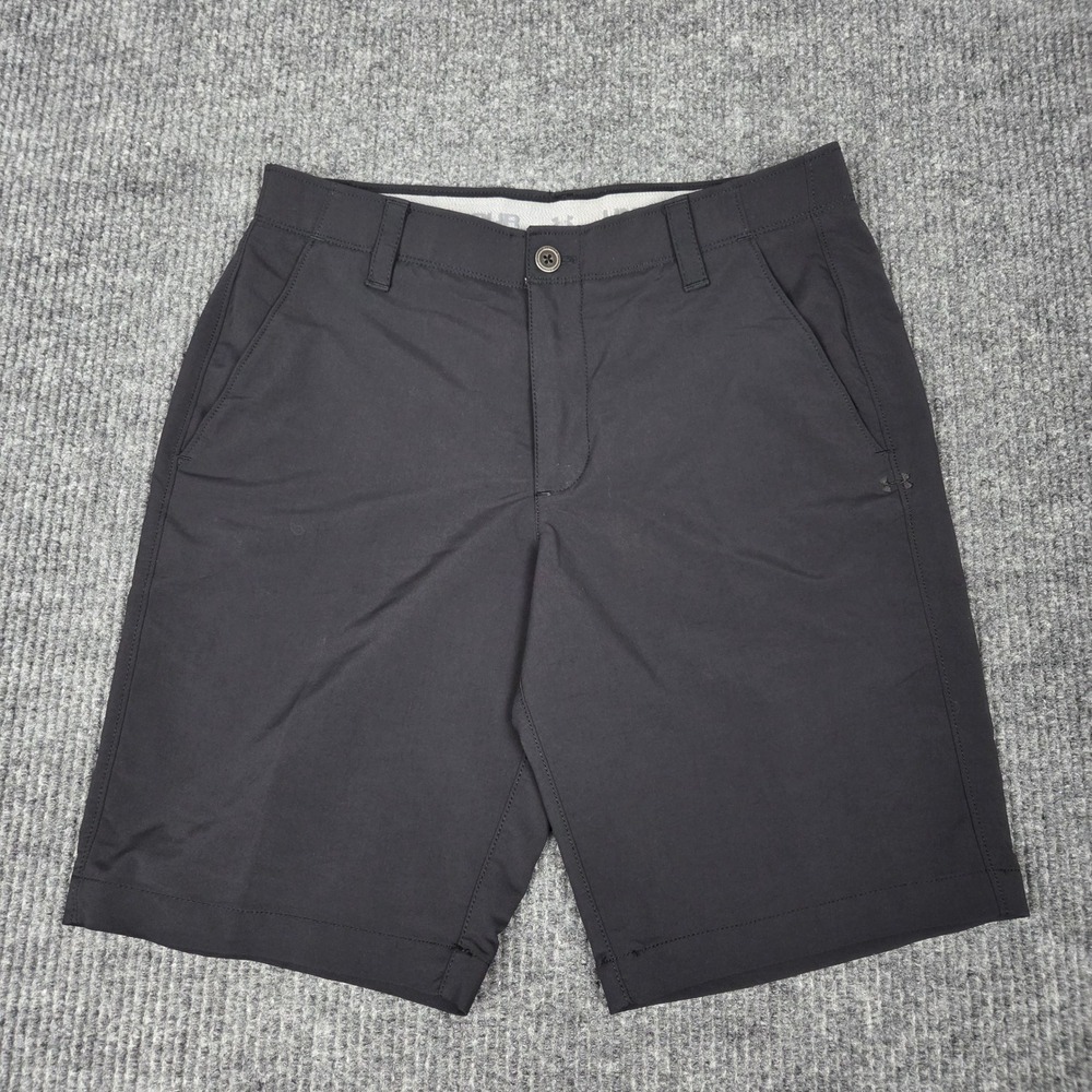 Under Armour Mens Golf Shorts Black Size 32 Performance Flat Front Active 26994